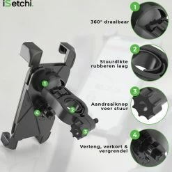 ISetchi Telefoonhouder Fiets Met 360 Graden Rotatie - Stevig & Stabiel - Ook Voor Scooter & Motor Gsm Telefoon Houder Fiets - Anti Shock & Vibratie Ontwerp - Fietshouder Smartphone Mobiel - Zwart 31 ISetchi Telefoonhouder Fiets Met 360 Graden Rotatie - Stevig & Stabiel - Ook Voor Scooter & Motor Gsm Telefoon Houder Fiets - Anti Shock & Vibratie Ontwerp - Fietshouder Smartphone Mobiel - Zwart -Windgoo Shop 550x538