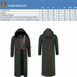 MGO Leisure Wear MGO Storm Extra Lange Regenjas - Dames Jack - Groen - Maat M -Windgoo Shop 550x538 6