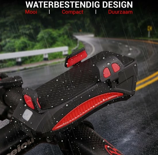 Mancor Universele Telefoonhouder Fiets Smartphonehouder - Met Verlichting, Fietsbel En Powerbank 6 Mancor Universele Telefoonhouder Fiets Smartphonehouder - Met Verlichting, Fietsbel En Powerbank - Afbeelding 6