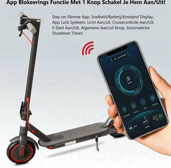 Stay-on M365 Go - Elektrische Step Voor Volwassenen & Kinderen - Snelheid 31 Km/u En 20/30 Km Actieradius - Met App - H7 Look 6 Stay-on M365 Go - Elektrische Step Voor Volwassenen & Kinderen - Snelheid 31 Km/u En 20/30 Km Actieradius - Met App - H7 Look - Afbeelding 6