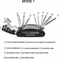 LOUZIR Multitool Fiets Reparatie Toolkit 16-delig - Race Fiets Mountainbike- Vouwgereedschap Fiets- Zakgereedschap -Windgoo Shop 550x540
