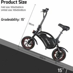 FOXSPORT Windgoo B3 Opvouwbare Elektrische Fiets - Zwart - 20 Km Per Uur -Windgoo Shop 550x541 13