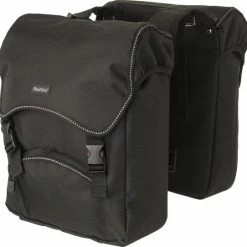 Fastrider Unibag Dubbele Fietstas - Voorzien Van Uitsparing Voor Snelbinders En LED Verlichting - Waterafstotend - Reflectiestrepen - 28 Liter - Zwart