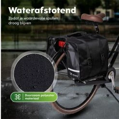 Ekostar® Dubbele Fietstas - NIEUW - Waterafstotend - 46 Liter - Reflectoren – Zwart – OOK Voor Elektrische Fietsen -Windgoo Shop 550x543 3