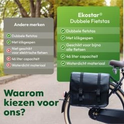 Ekostar Dubbele Fietstas - Waterdicht - 46 L - E-Bikes - Zwart - OOK Voor Elektrische Fietsen 21 Ekostar Dubbele Fietstas - Waterdicht - 46 L - E-Bikes - Zwart - OOK Voor Elektrische Fietsen -Windgoo Shop 550x543 5