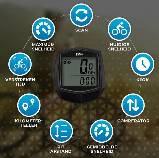 Indexr Kilometerteller Fiets - Waterdicht En Bedraad - Snelheidsmeter - Fietscomputer - Fiets Accessoires - Mountainbike Accesoires 2 Indexr Kilometerteller Fiets - Waterdicht En Bedraad - Snelheidsmeter - Fietscomputer - Fiets Accessoires - Mountainbike Accesoires - Afbeelding 2