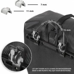 Dutch Mountains Enkele Fietstas | Sterke En 100% Waterdichte Fietstas En Schoudertas In 1 | 24 Liter | Carbon / Zwart -Windgoo Shop 550x546 8