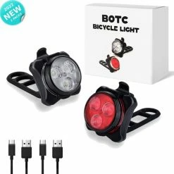 BOTC Fietsverlichting USB Oplaadbaar - Oplaadbare USB Led Fietslamp - Voorlicht & Achterlicht - Waterdicht