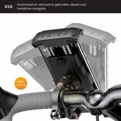 R2B Robuuste Telefoonhouder Fiets Met 360 Graden Rotatie - Gsm Houder - Ook Voor Scooter En Motor - Accessoires - Model "Delft" -Windgoo Shop 550x547 3