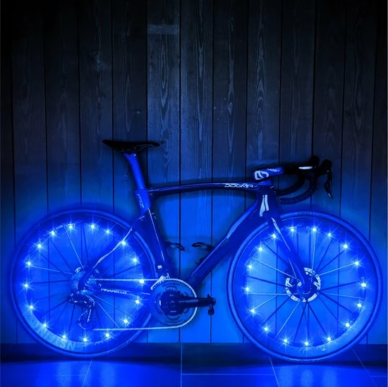 BOTC Wielverlichting Fiets - 20 Holders - Spaakverlichting LED - Lichtsnoer Fietswiel - 20 Leds - 220CM - Blauw 3 BOTC Wielverlichting Fiets - 20 Holders - Spaakverlichting LED - Lichtsnoer Fietswiel - 20 Leds - 220CM - Blauw - Afbeelding 3