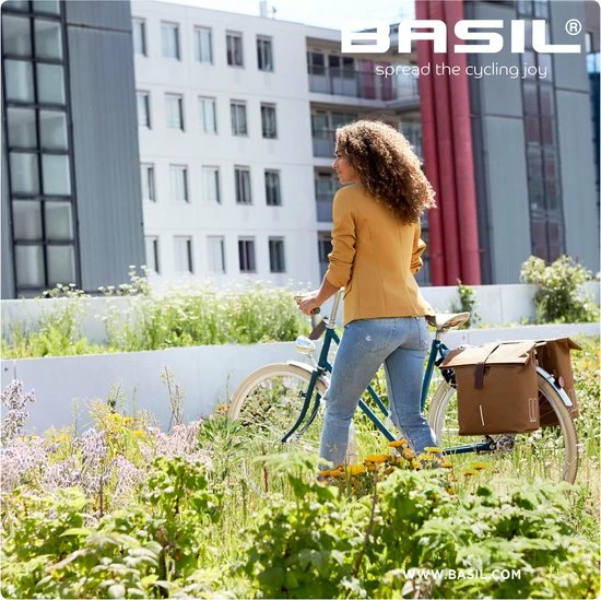 Basil City Dubbele Fietstas - Camel Bruin - 32 Liter 11 Basil City Dubbele Fietstas - Camel Bruin - 32 Liter - Afbeelding 11