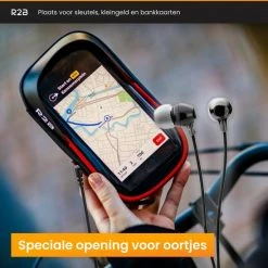 R2B Telefoonhouder Fiets Waterdicht Met 360 Graden Rotatie - Ook Voor Scooter & Motor - Gsm Houder Fiets - Model "Den Haag" - Zwart/Rood - Accessoires -Windgoo Shop 550x549 5