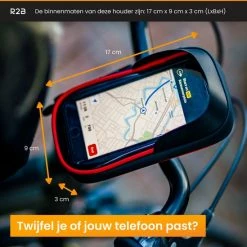 R2B Telefoonhouder Fiets Waterdicht Met 360 Graden Rotatie - Ook Voor Scooter & Motor - Gsm Houder Fiets - Model "Den Haag" - Zwart/Rood - Accessoires -Windgoo Shop 550x549 6