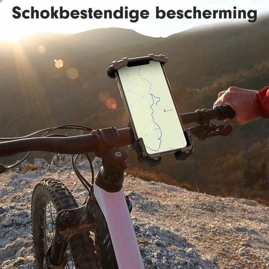 AG 150 Universele Telefoonhouder Fiets - Extreem Sterk - 360 Graden Rotatie - Ook Voor Scooter En Motor - Zwart- Anti Shock & Vibratie Ontwerp - Fietshouder Voor Smartphones - Telefoon - Gsm Houder Fiets - Iphone - Hoogste Kwaliteit 7 AG 150 Universele Telefoonhouder Fiets - Extreem Sterk - 360 Graden Rotatie - Ook Voor Scooter En Motor - Zwart- Anti Shock & Vibratie Ontwerp - Fietshouder Voor Smartphones - Telefoon - Gsm Houder Fiets - Iphone - Hoogste Kwaliteit - Afbeelding 7
