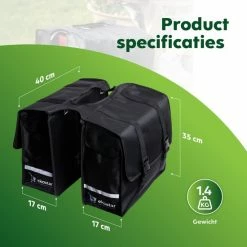 Ekostar® Dubbele Fietstas - NIEUW - Waterafstotend - 46 Liter - Reflectoren – Zwart – OOK Voor Elektrische Fietsen -Windgoo Shop 550x550 107