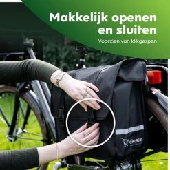 Ekostar® Dubbele Fietstas - NIEUW - Waterafstotend - 46 Liter - Reflectoren – Zwart – OOK Voor Elektrische Fietsen -Windgoo Shop 550x550 109