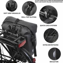 Dutch Mountains Enkele Fietstas | Sterke En 100% Waterdichte Fietstas En Schoudertas In 1 | 24 Liter | Carbon / Zwart -Windgoo Shop 550x550 1090