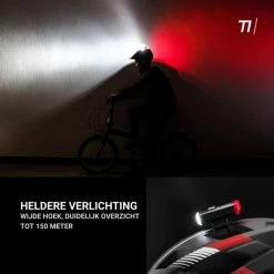 TIKKENS LED Fietsverlichting Helmlamp - Helm - Voorlicht & Achterlicht - USB Oplaadbaar - Zwart - Voor En Achter - Waterdicht - Fietslampjes -Windgoo Shop 550x550 1098