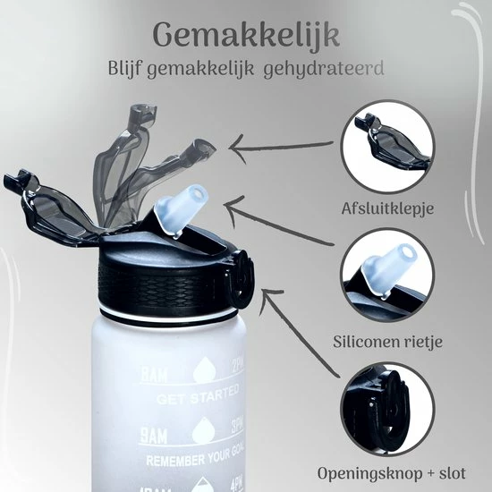 Migliore Bidon 1 Liter - Met Rietje - BPA Vrij - Sport - Ook In 600 Ml En 2 Liter 10 Migliore Bidon 1 Liter - Met Rietje - BPA Vrij - Sport - Ook In 600 Ml En 2 Liter - Afbeelding 10
