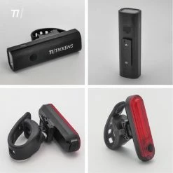 TIKKENS LED Fietsverlichting Set - Fietslamp USB Oplaadbaar - Fietslampjes Voorlicht & Achterlicht - Waterdicht – Zwart -Windgoo Shop 550x550 117