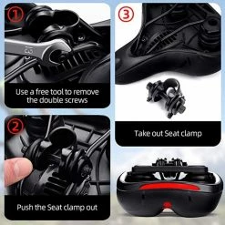 IBright Comfort Fietszadel Met Gelpads - Dames / Heren - Ventilerend - Zadelvering - Waterdicht - Gratis Zadelstrop - Zwart 11 IBright Comfort Fietszadel Met Gelpads - Dames / Heren - Ventilerend - Zadelvering - Waterdicht - Gratis Zadelstrop - Zwart -Windgoo Shop 550x550 1180