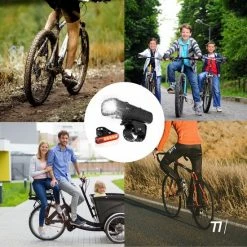 TIKKENS LED Fietsverlichting Set - Fietslamp USB Oplaadbaar - Fietslampjes Voorlicht & Achterlicht - Waterdicht – Zwart -Windgoo Shop 550x550 119