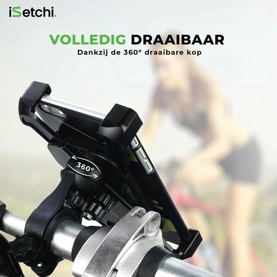 ISetchi Telefoonhouder Fiets Met 360 Graden Rotatie - Stevig & Stabiel - Ook Voor Scooter & Motor Gsm Telefoon Houder Fiets - Anti Shock & Vibratie Ontwerp - Fietshouder Smartphone Mobiel - Zwart 11 ISetchi Telefoonhouder Fiets Met 360 Graden Rotatie - Stevig & Stabiel - Ook Voor Scooter & Motor Gsm Telefoon Houder Fiets - Anti Shock & Vibratie Ontwerp - Fietshouder Smartphone Mobiel - Zwart - Afbeelding 11
