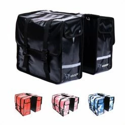 Windgoo Shop 32 Ekostar Dubbele Fietstas - Waterdicht - 46 L - E-Bikes - Zwart - OOK Voor Elektrische Fietsen