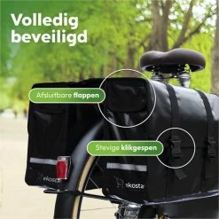 Ekostar Dubbele Fietstas - Waterdicht - 46 L - E-Bikes - Zwart - OOK Voor Elektrische Fietsen 20 Ekostar Dubbele Fietstas - Waterdicht - 46 L - E-Bikes - Zwart - OOK Voor Elektrische Fietsen -Windgoo Shop 550x550 125