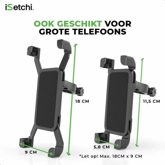 ISetchi Telefoonhouder Fiets Met 360 Graden Rotatie - Stevig & Stabiel - Ook Voor Scooter & Motor Gsm Telefoon Houder Fiets - Anti Shock & Vibratie Ontwerp - Fietshouder Smartphone Mobiel - Zwart 14 ISetchi Telefoonhouder Fiets Met 360 Graden Rotatie - Stevig & Stabiel - Ook Voor Scooter & Motor Gsm Telefoon Houder Fiets - Anti Shock & Vibratie Ontwerp - Fietshouder Smartphone Mobiel - Zwart - Afbeelding 14