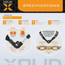 Xolid Kettingslot Met 3x Sleutel Incl. 1x LED - Solid Pantserslot Uit Gehard Staal - Gebruik Slot Lock Motor Scooter Fiets Motorslot Scooterslot - Alternatief Voor Ketting Ringslot Cijferslot Kabelslot Beugelslot - Lengte 100CM Dikte 8MM - Zwart 6 Xolid Kettingslot Met 3x Sleutel Incl. 1x LED - Solid Pantserslot Uit Gehard Staal - Gebruik Slot Lock Motor Scooter Fiets Motorslot Scooterslot - Alternatief Voor Ketting Ringslot Cijferslot Kabelslot Beugelslot - Lengte 100CM Dikte 8MM - Zwart -Windgoo Shop 550x550 153