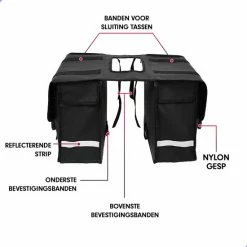 AG Fietstas 46 Liter - Dubbele Fietstas - Extra Veel Ruimte - Waterafstotend - Reflectoren Fietstassen - Electrische Fietsen - Zwart - Dubbel -Windgoo Shop 550x550 168