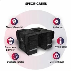 AG Fietstas 46 Liter - Dubbele Fietstas - Extra Veel Ruimte - Waterafstotend - Reflectoren Fietstassen - Electrische Fietsen - Zwart - Dubbel -Windgoo Shop 550x550 169