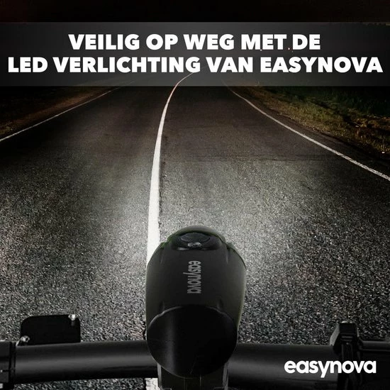 EasyNova LED Fietsverlichting Set Oplaadbaar Via USB - Voorlicht En Achterlicht - Waterbestendig - Complete Fietslamp Set 4 EasyNova LED Fietsverlichting Set Oplaadbaar Via USB - Voorlicht En Achterlicht - Waterbestendig - Complete Fietslamp Set - Afbeelding 4