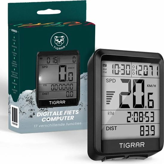 Tigrar Kilometerteller Fiets - Fietscomputer Draadloos - KM Teller Fiets - Waterdicht Met 17 Functies Snelheidsmeter 1 Tigrar Kilometerteller Fiets - Fietscomputer Draadloos - KM Teller Fiets - Waterdicht Met 17 Functies Snelheidsmeter