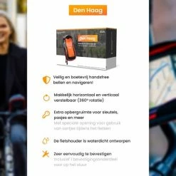 R2B Telefoonhouder Fiets Waterdicht Met 360 Graden Rotatie - Ook Voor Scooter & Motor - Gsm Houder Fiets - Model "Den Haag" - Zwart/Rood - Accessoires -Windgoo Shop 550x550 293