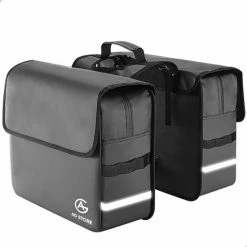 AG Fietstas -dubbele Fietstas - Fietstassen - Electrische Fietsen - Zwart - Dubbel - Waterdicht - 37 Liter -volwassenen - Elektrische Fiets - Reflectoren - 100% Polyster
