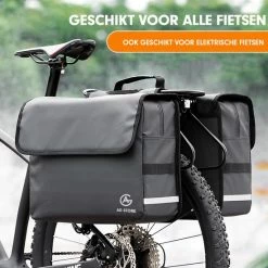 AG Fietstas -dubbele Fietstas - Fietstassen - Electrische Fietsen - Zwart - Dubbel - Waterdicht - 37 Liter -volwassenen - Elektrische Fiets - Reflectoren - 100% Polyster -Windgoo Shop 550x550 311