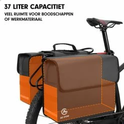 AG Fietstas -dubbele Fietstas - Fietstassen - Electrische Fietsen - Zwart - Dubbel - Waterdicht - 37 Liter -volwassenen - Elektrische Fiets - Reflectoren - 100% Polyster -Windgoo Shop 550x550 322