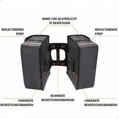 AG Fietstas -dubbele Fietstas - Fietstassen - Electrische Fietsen - Zwart - Dubbel - Waterdicht - 37 Liter -volwassenen - Elektrische Fiets - Reflectoren - 100% Polyster -Windgoo Shop 550x550 323