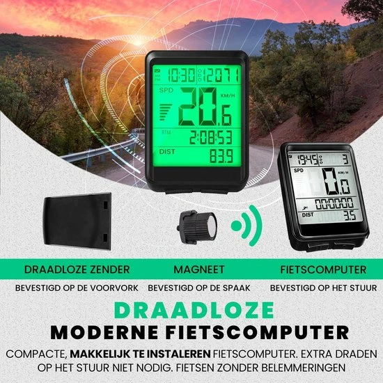 Strex Draadloze Fietscomputer - 17 Functies - Extra Groot Scherm - Draadloze Fiets Computer Draadloos Waterdicht - NL Handleiding 5 Strex Draadloze Fietscomputer - 17 Functies - Extra Groot Scherm - Draadloze Fiets Computer Draadloos Waterdicht - NL Handleiding - Afbeelding 5