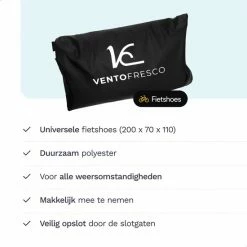 Vento Fresco Fietshoes Voor 1/2 Fietsen Waterdicht - Fietsbeschermhoes Elektrische Fiets XL - Universeel - Zwart Met Opbergzak - 200x110x70 Cm -Windgoo Shop 550x550 356