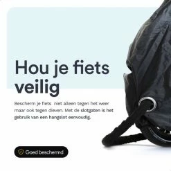 Vento Fresco Fietshoes Voor 1/2 Fietsen Waterdicht - Fietsbeschermhoes Elektrische Fiets XL - Universeel - Zwart Met Opbergzak - 200x110x70 Cm -Windgoo Shop 550x550 357