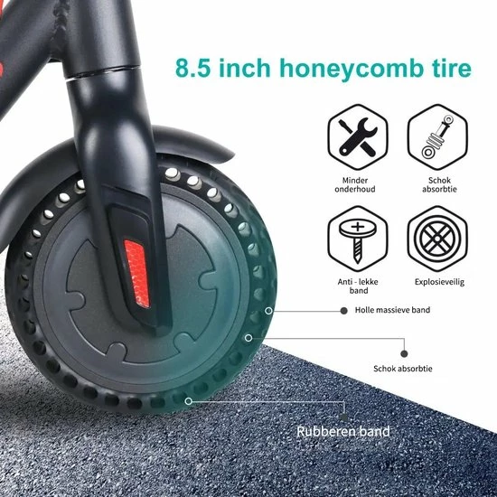 Kick&Move - Elektrische Step - E Scooter - Anti Lek Banden - 32 Km/u - App - LED Verlichting - Cruise Control - Schokbestendige Wielen - Anti Diefstal Optie 4 Kick&Move - Elektrische Step - E Scooter - Anti Lek Banden - 32 Km/u - App - LED Verlichting - Cruise Control - Schokbestendige Wielen - Anti Diefstal Optie - Afbeelding 4