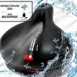 Voltano Fietszadel Met Gelpads - Zwart/Rood - Uitsparing - Zadelvering - Unisex - Incl. Gratis Zadelstrop -Windgoo Shop 550x550 392