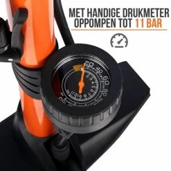 Strex Fietspomp - Drukmeter - 11 Bar Bal Pomp - Oranje -Windgoo Shop 550x550 396