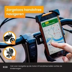 R2B Telefoonhouder Fiets Met 360 Graden Rotatie - Gsm Houder Fiets - Fiets Accessoires - Model "Gouda" -Windgoo Shop 550x550 405