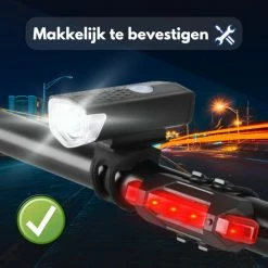 Jevaza Fietsverlichting - Set (voor- En Achterlicht) - Oplaadbaar - USB - Voorlicht Fiets - Achterlicht Fiets - Fietsaccessoires - Verlichting -Windgoo Shop 550x550 425