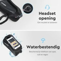 Dyken Frametas Fiets - Waterdichte Telefoonhouder - Fietstas Frame - Zwart -Windgoo Shop 550x550 460