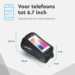 Dyken Frametas Fiets - Waterdichte Telefoonhouder - Fietstas Frame - Zwart -Windgoo Shop 550x550 464